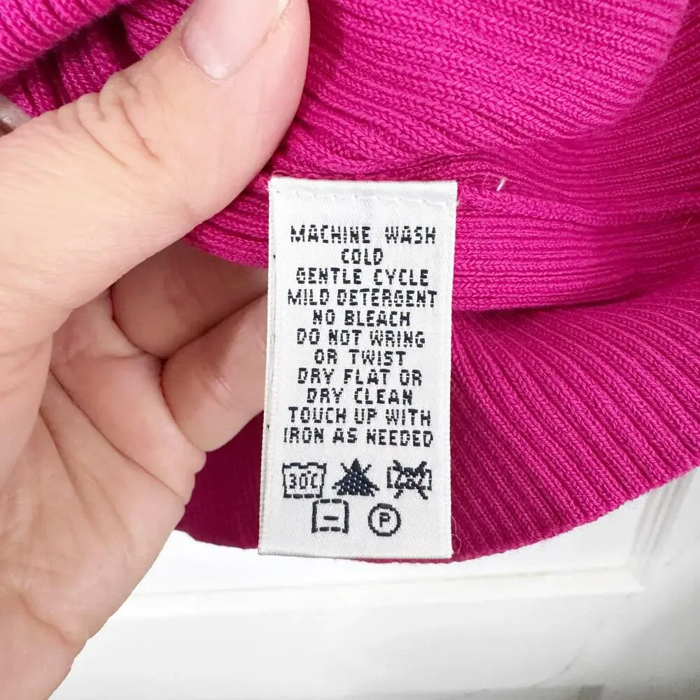 Lilly Pulitzer Lil Nora Turtleneck Sweater Hot Pink Ribbed 64450P 14 Kids' NWT